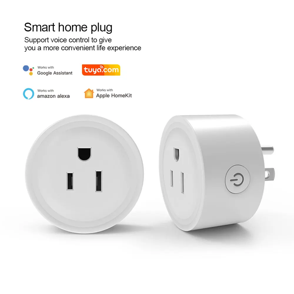 Tuya US 16A Smart Single Socket Wireless Remote Alexa Google Smart Plug with Energy Monitoring Timer Function