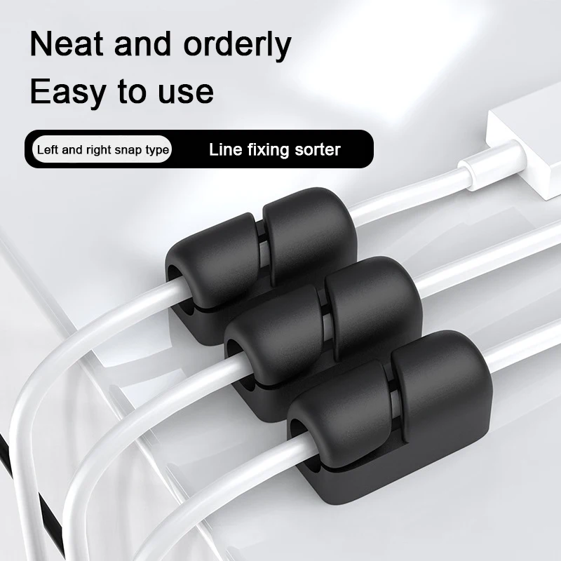Silicone Sticky Clips Cord Management Cable Clips Holder Cord Data Line Management Organizer