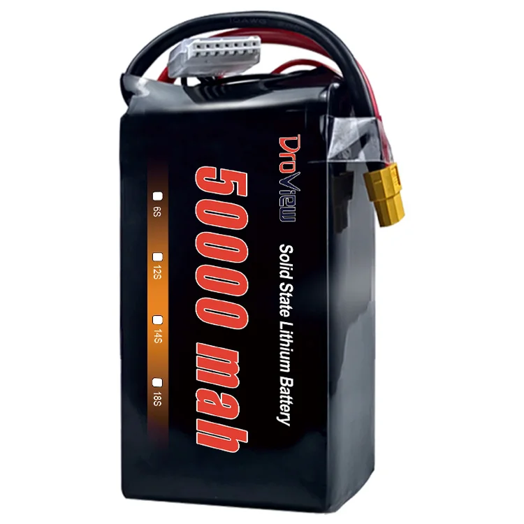 Высококачественная безопасная полутвердотельная батарея 14S 51,8 V 50000mAh 320wh/кг высокой плотности энергоемкости для беспилотного летательного аппарата