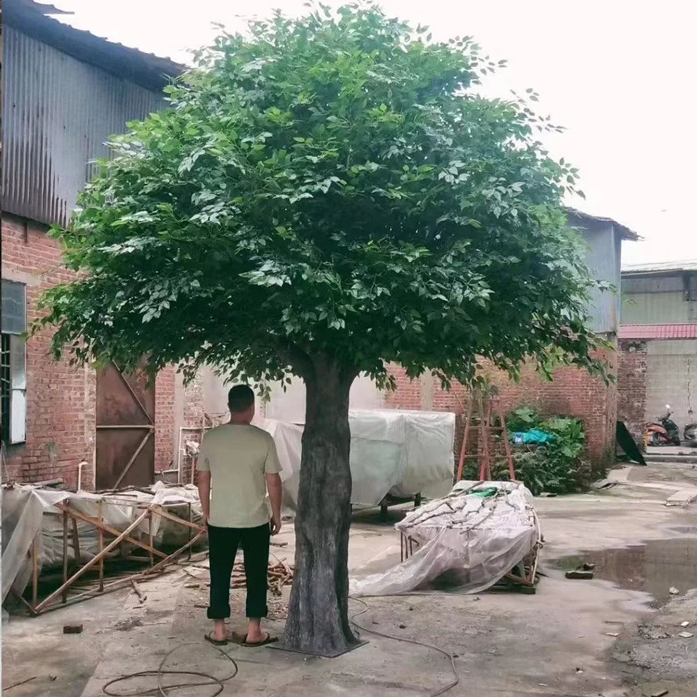 Customized Artificial Trees Artificial Banyan Tree Evergreen Big Fiberglass Artificial Ficus Trees For Outdoor Decoration