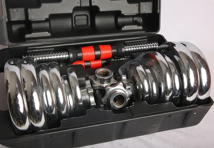 
Good quality wholesale gym adjustable dumbbell weights set plating electroplated round steel adjustable gym dumbbell fitness set 