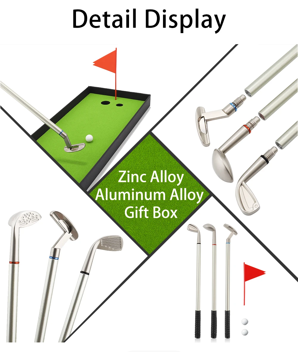 Mini Desktop Golf Gift Golf Ball Club Pen Box Set Game For Men Dad Boss Coworker Teen Boys