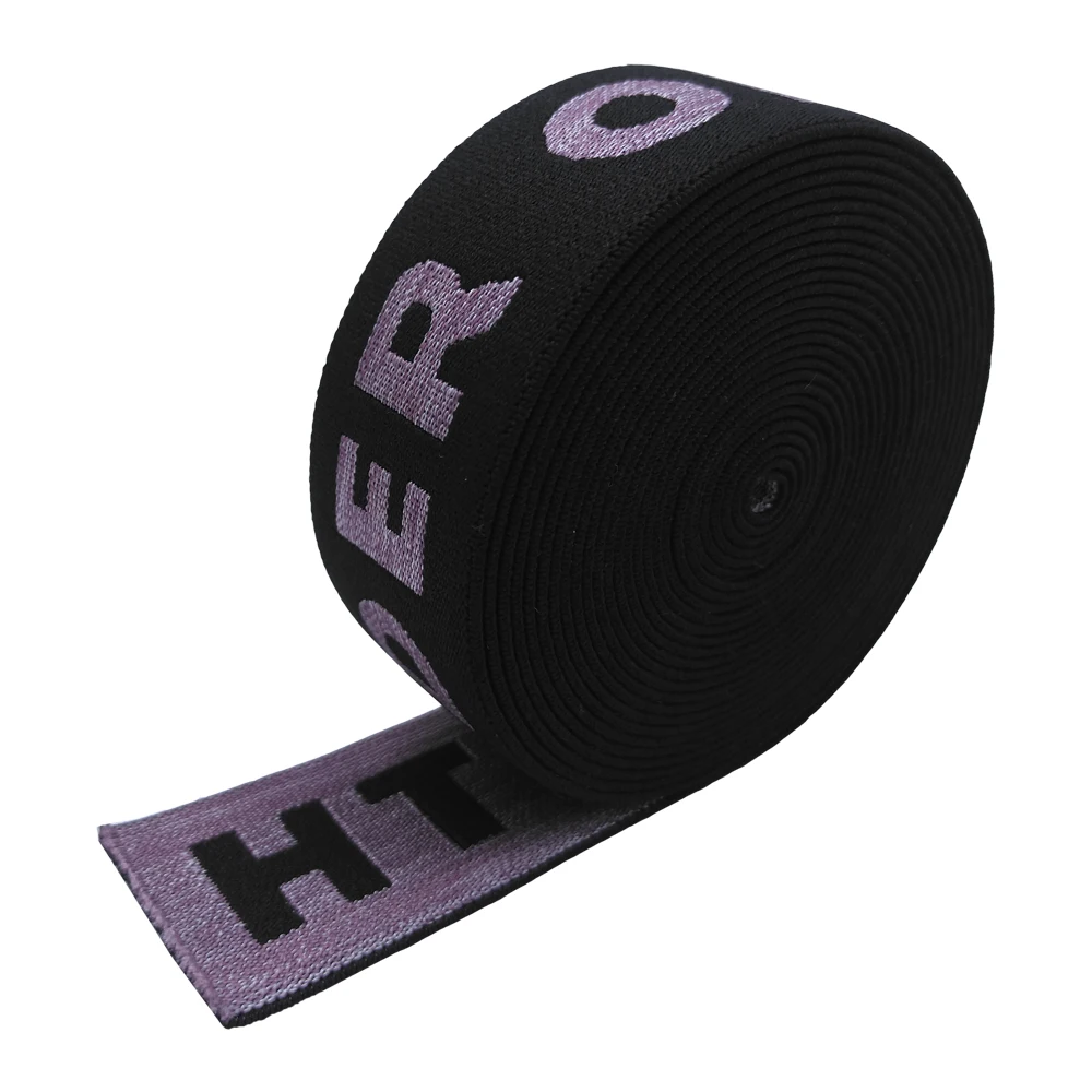 Factory wholesale price custom polyester bias jacquard webbing 1 inch rubber spandex elastic band