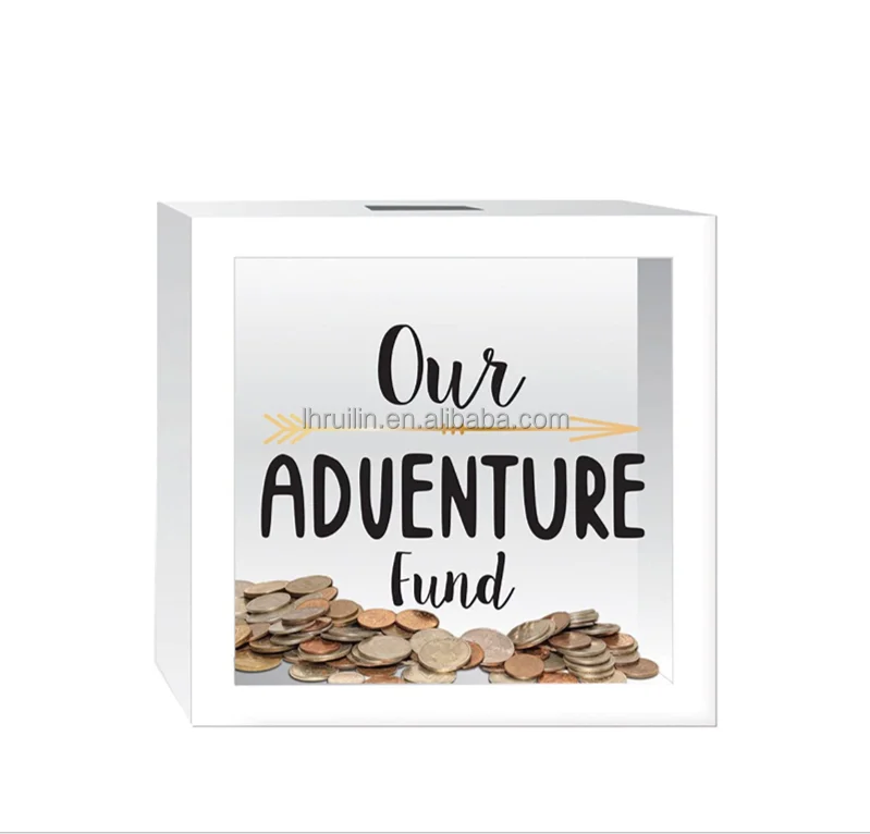 Wooden Transparent Money Can Coin Saving Box Piggy Bank Storage Wooden Money Coin Box