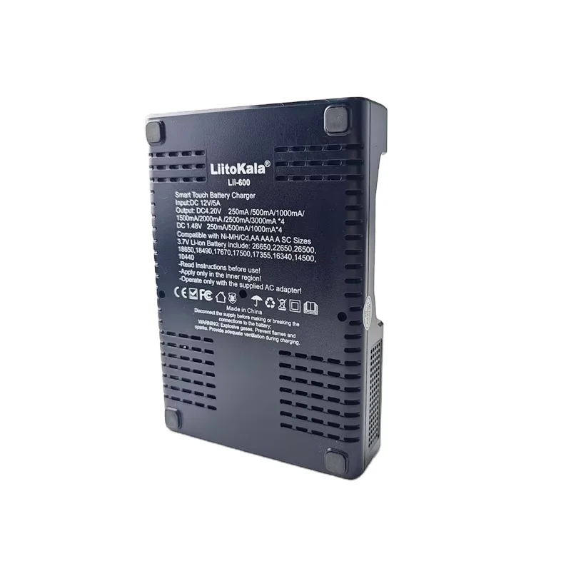 Original Liitokala Lii-600 AC DC LED Li-ion 3.7V 18650 Ni-MH 1.2V Battery Charger 4 Slots Independent Charging Portable Charger