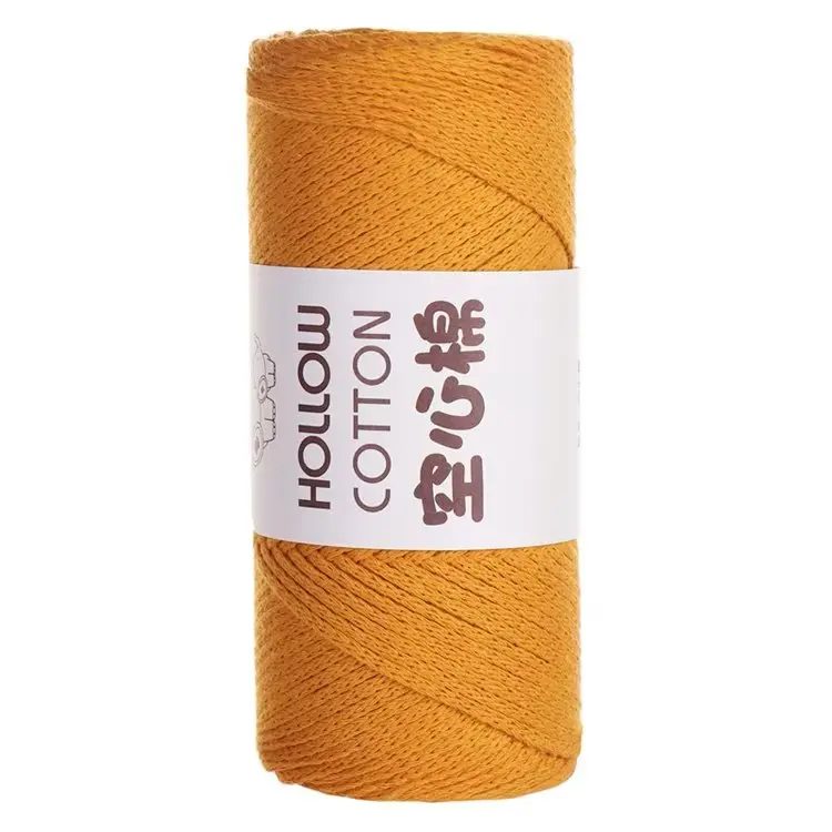 The most popular cotton yarn for knitting is hollow cotton yarn, round strand yarn, hand woven round rope crochet yarn