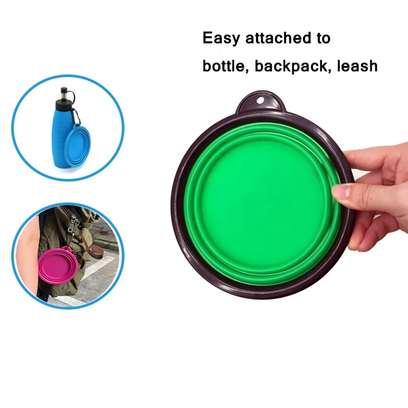 
Collapsible Dog Bowl Food Grade Silicone BPA Free Foldable Expandable Cup Dish for Pet Cat Food Water Feeding Portable Travel 