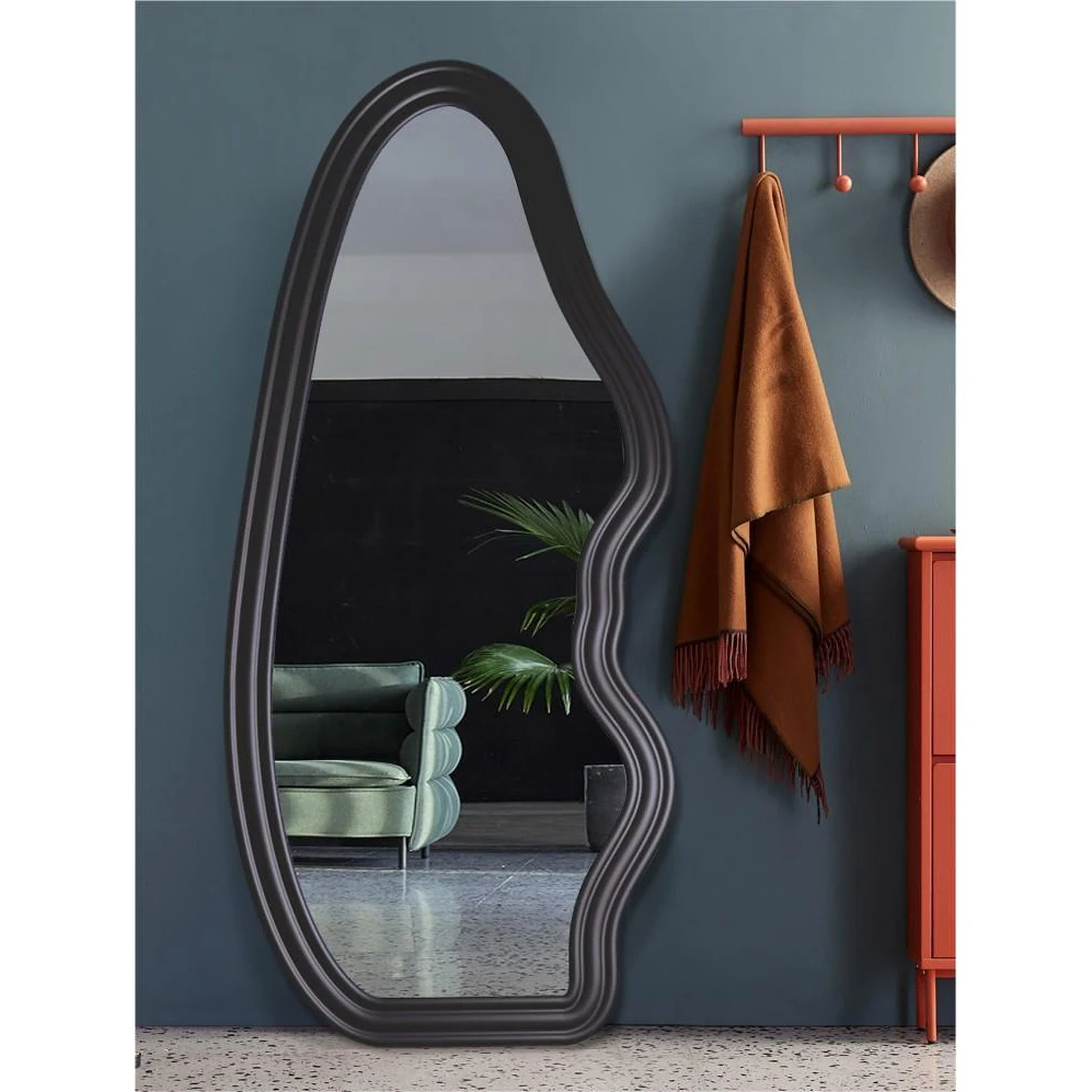 Mirror Full Floor Wall Length Large Body Home Decor Standing Salon Wavy Hanging Dressing Arched Decorative Mirrors Living Room
