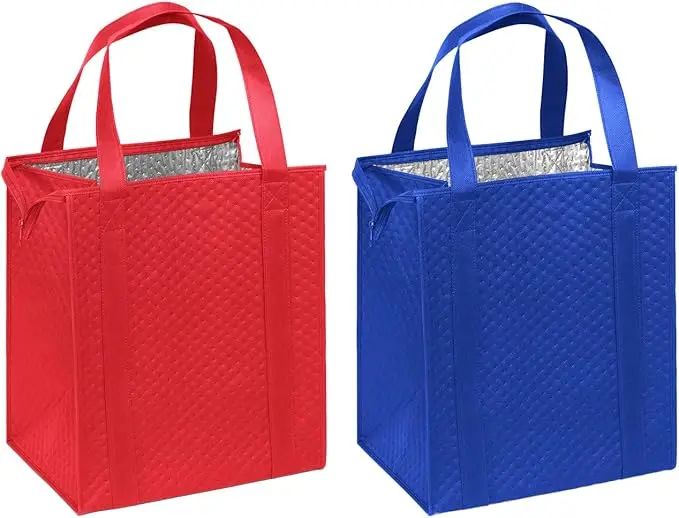 Customized Logo Packing Non Woven Insulated Lunch, Thermal Cooler Bags Large Capacity Heavy Duty Insulated Shopping Bags/