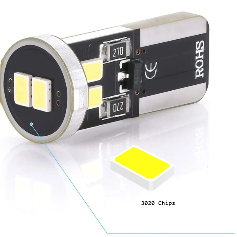 Высокая мощность T10-3020 6 SMD led canbus W5W ошибок DC 12V автомобиль Светодиодная лампа для чтения резервного лампа
