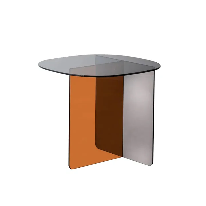 Colorful acrylic side table modern organic glass coffee table sofa side table living room bedroom can be customized