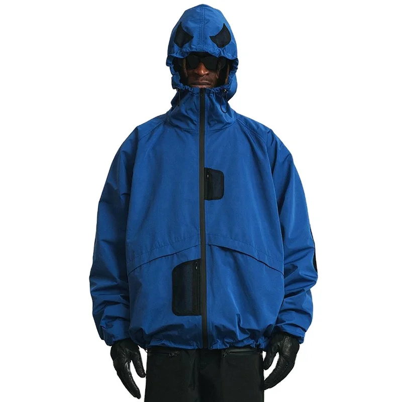 Custom  design lightweight sport windbreaker hoodie jacket zipper outdoor windbreaker jacket for men