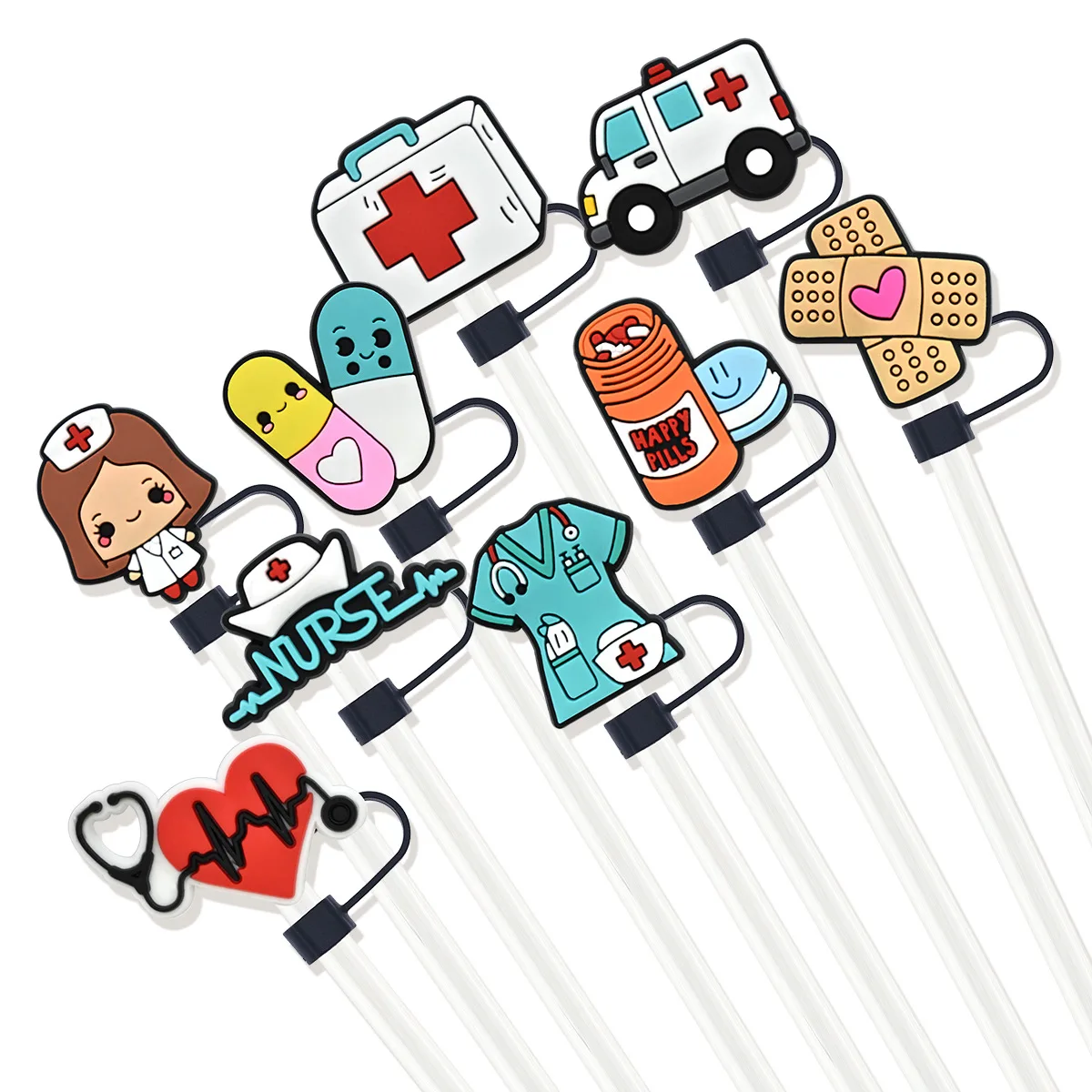 Medical Series Grade Silicone Straws Nurse Tumbler With Straw Hot And Cold Accessories Nurse Straw Topper