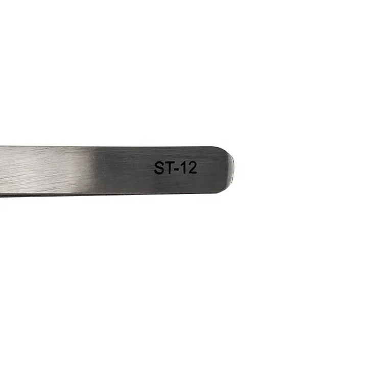 ST-12 ESD Antistatic Safe Silver Stainless Steel Precision Tweezers for Jewellery Watch Making Tools