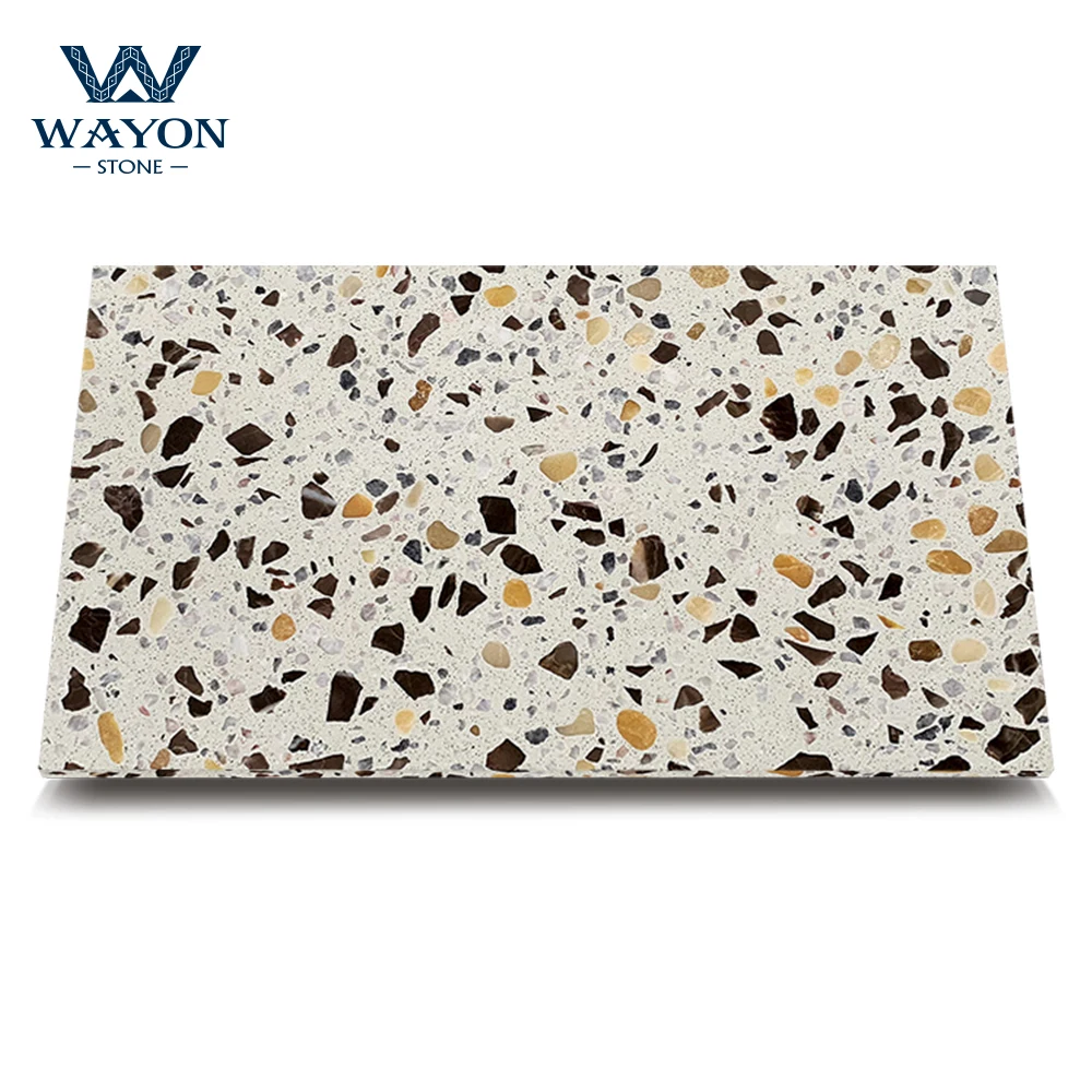 600*600mm White Cement Terrazzo Pattern Floor Tiles