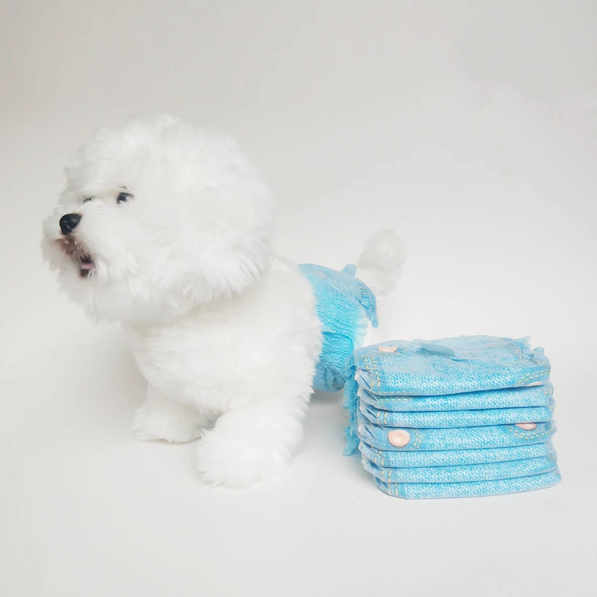 Earth Friendly Pet Disposable Large Female Denim Dog Diaper For Physiological Protection