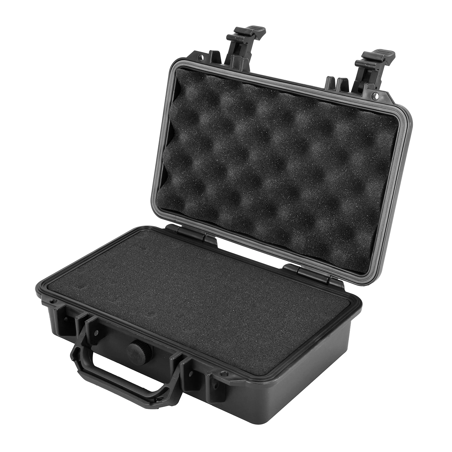 Vertak plastic storage tool box black waterproof shockProof portable household large tool box