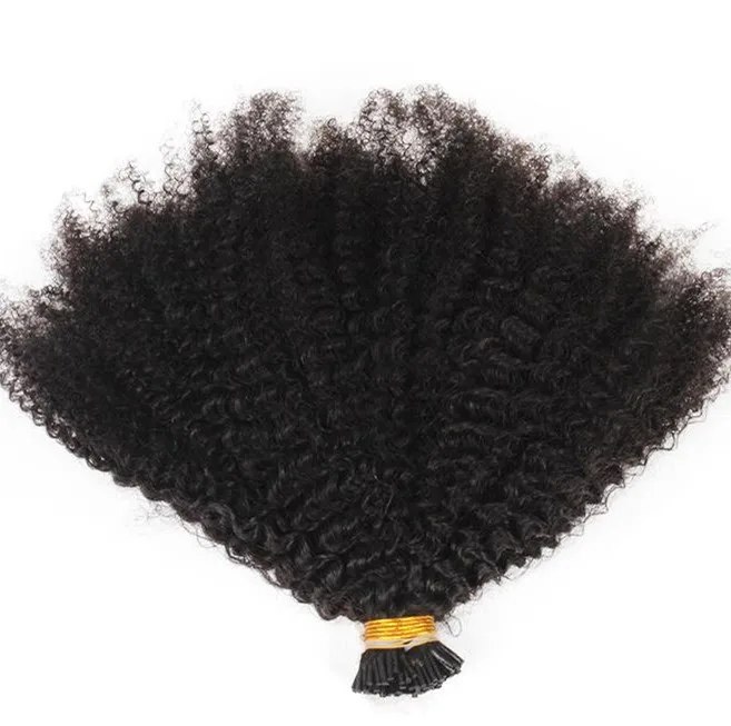 Wigs & extension human Hair Afro Extension 4A 4B 4C Kinky Short Microlink tape Hair Extensions I Tip Curly Hair For Black Women