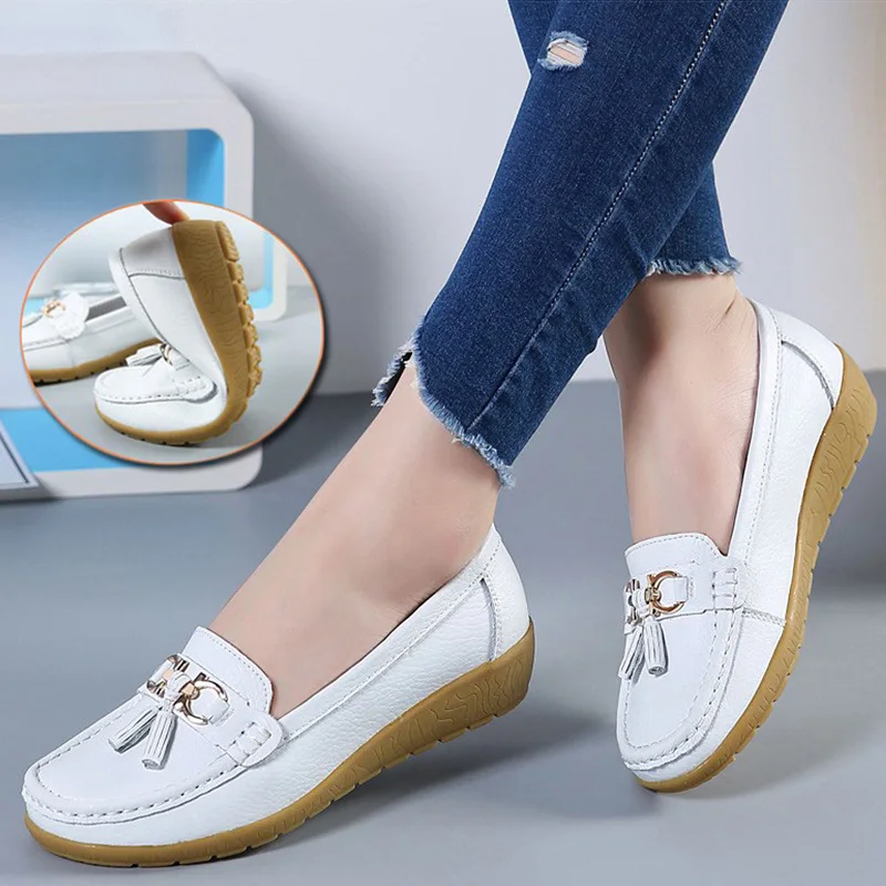 Women Flats Ballet Shoes Leather Breathable Boat Shape Ballerina Ladies Casual Dropshipping china to usa canada uk france