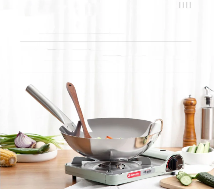 
XINCHU Stainless Steel Wok With Handle 