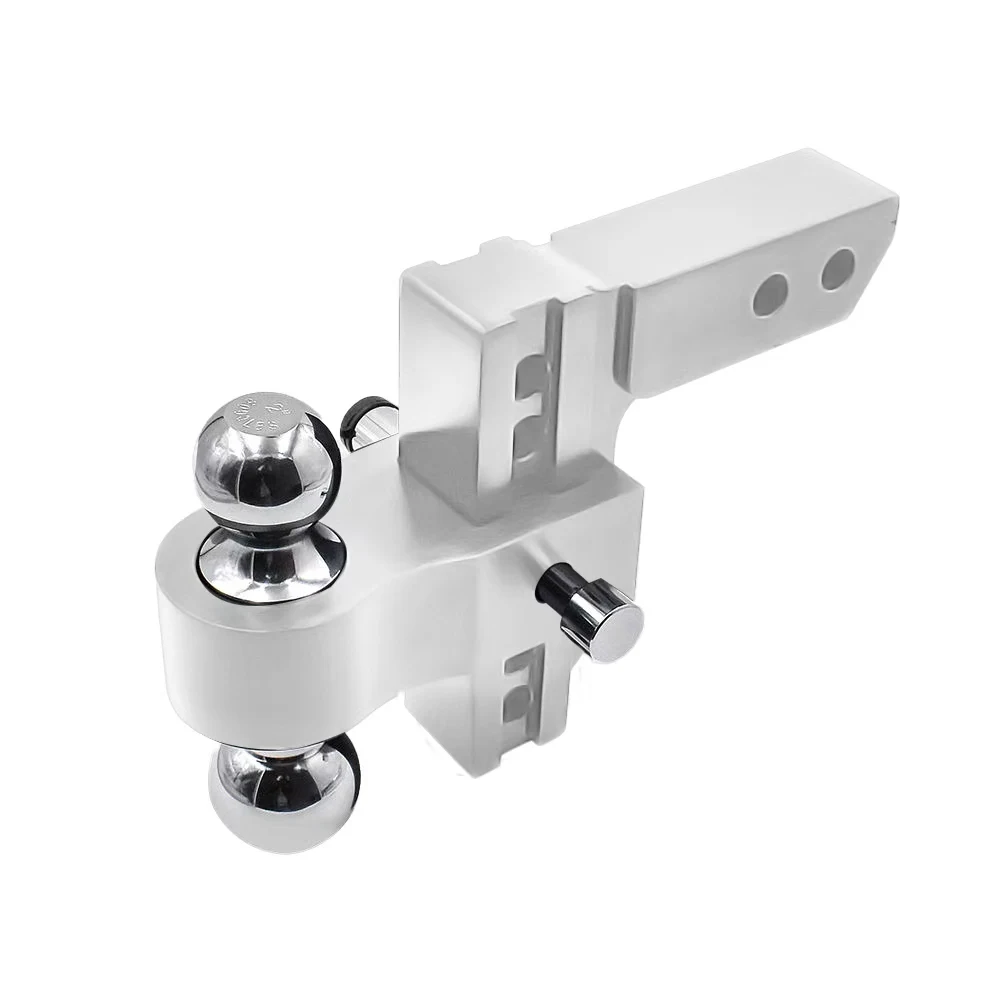 Aluminum Alloy Adjustable Trailer Hitch 6 Inch Drop Hitch Ball Mount Fits 2-Inch Receiver with Two Anti-Theft Pins Locks