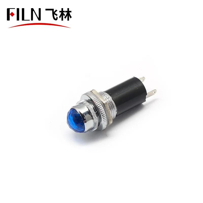 FILN 110V 16MM diamond led metal IP65 waterproof Socket head red green blue yellow led indicator light without wire
