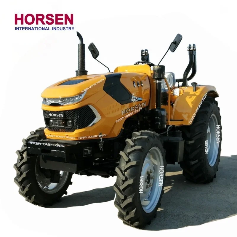 Трактор HORSEN 4wd 80 л.с. 90 904 сельскохозяйственные КОЛЕСНЫЕ ТРАКТОРЫ с кабиной переменного тока фронтальный погрузчик цена на продажу сделано в Китае