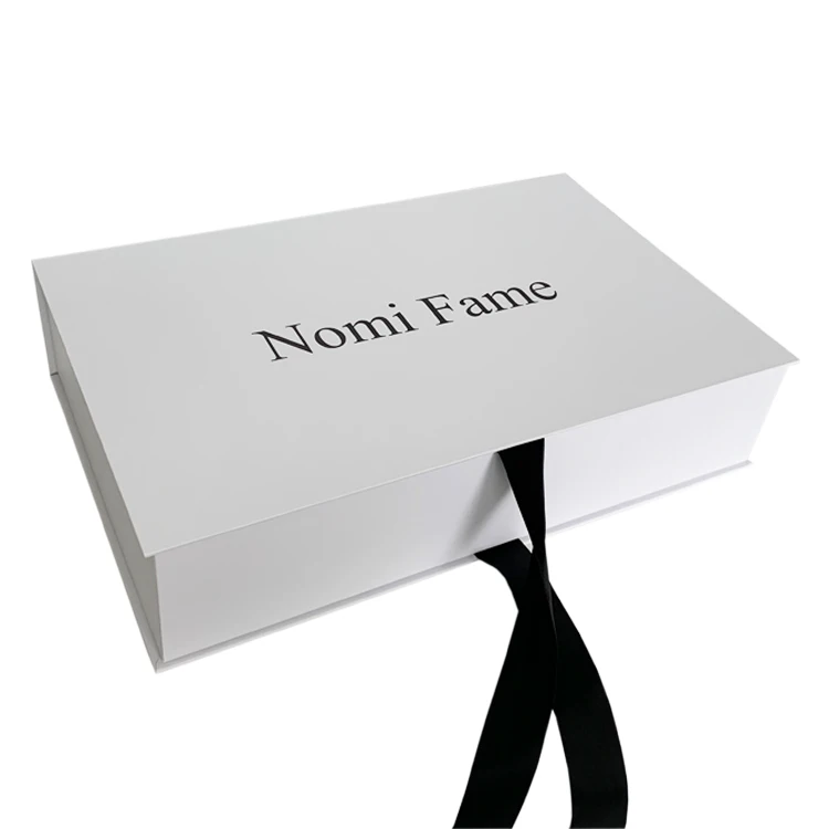 
Hair Packaging Boxes Luxury Custom Cardboard Gift Paper Packaging Luxury Apparel Boxes White Wig Storange Container With Ribbon 