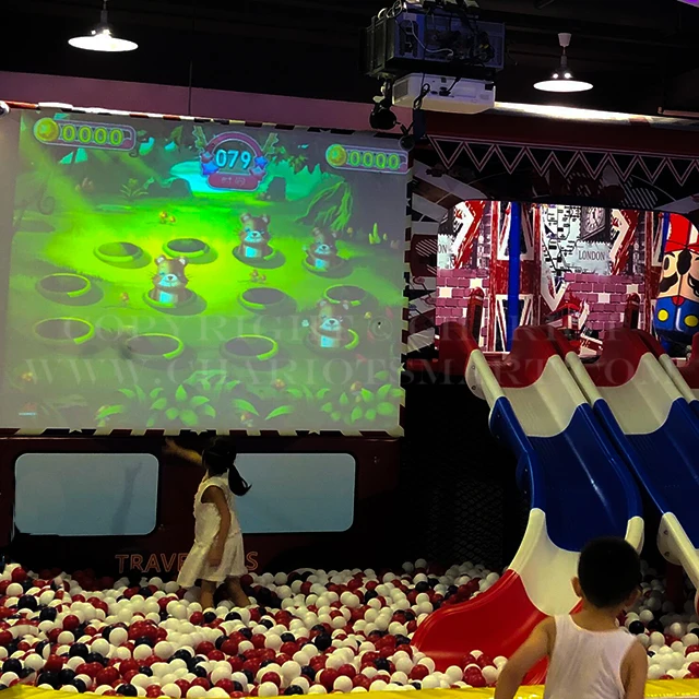 Interactive wall projector game, kids games interactive target smash ball wall