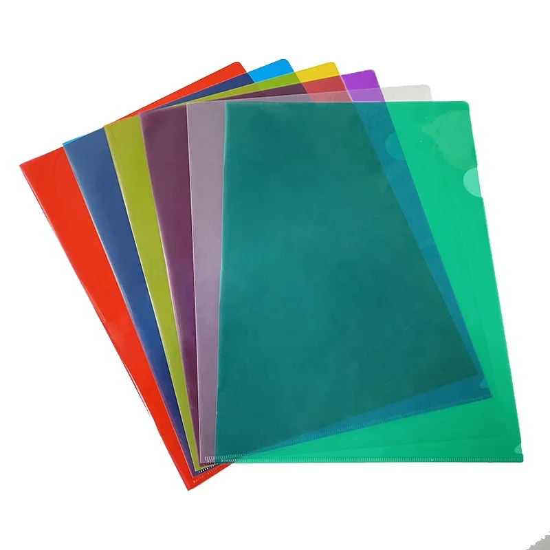 Рекламная цветная прозрачная папка для документов формата A4 L-образной формы