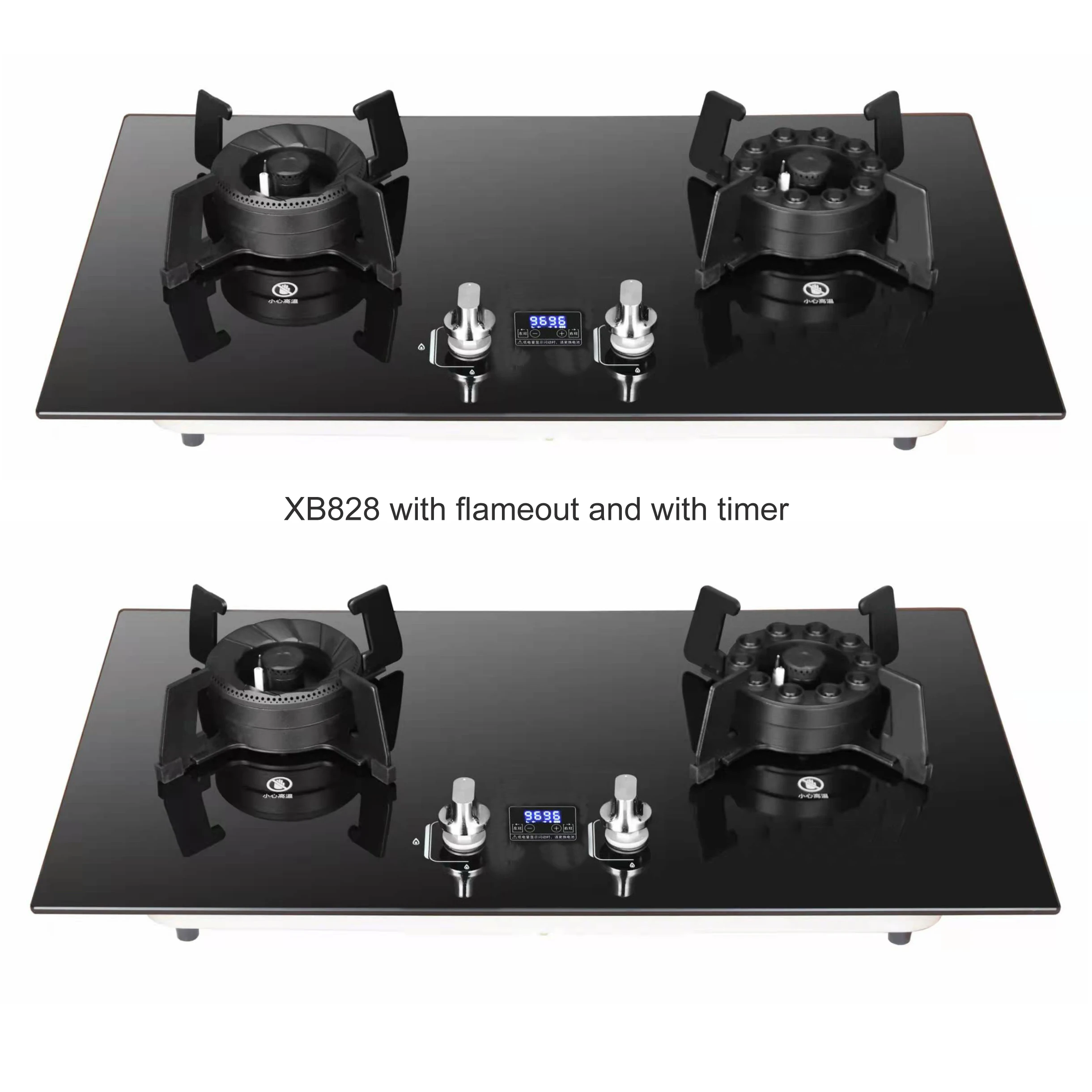 Flip timing N.G. or L.P.G.double stove clamshell gas cooker embedded magic dish household gas stove