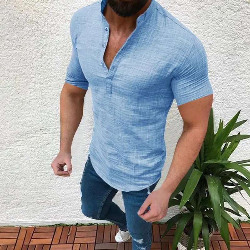 
Chinese style wholesale flax is sexy and slim t-shirts for men 