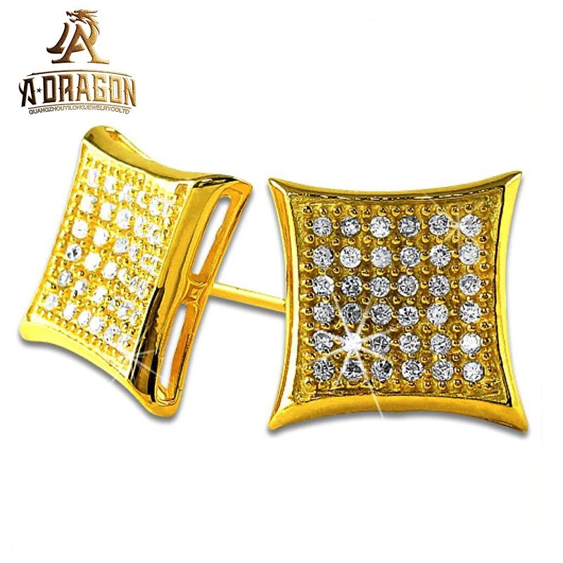 VVS Stud Moissanite Earrings Factory Wholesale Pass Diamond Test Bling Ice Out Square Buagette Brilliant Cut 925 Silver Jewelry