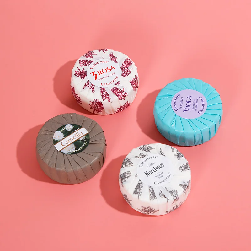 
No chemical composition cheap wholesale disposable floral circular soap hotel OEM 