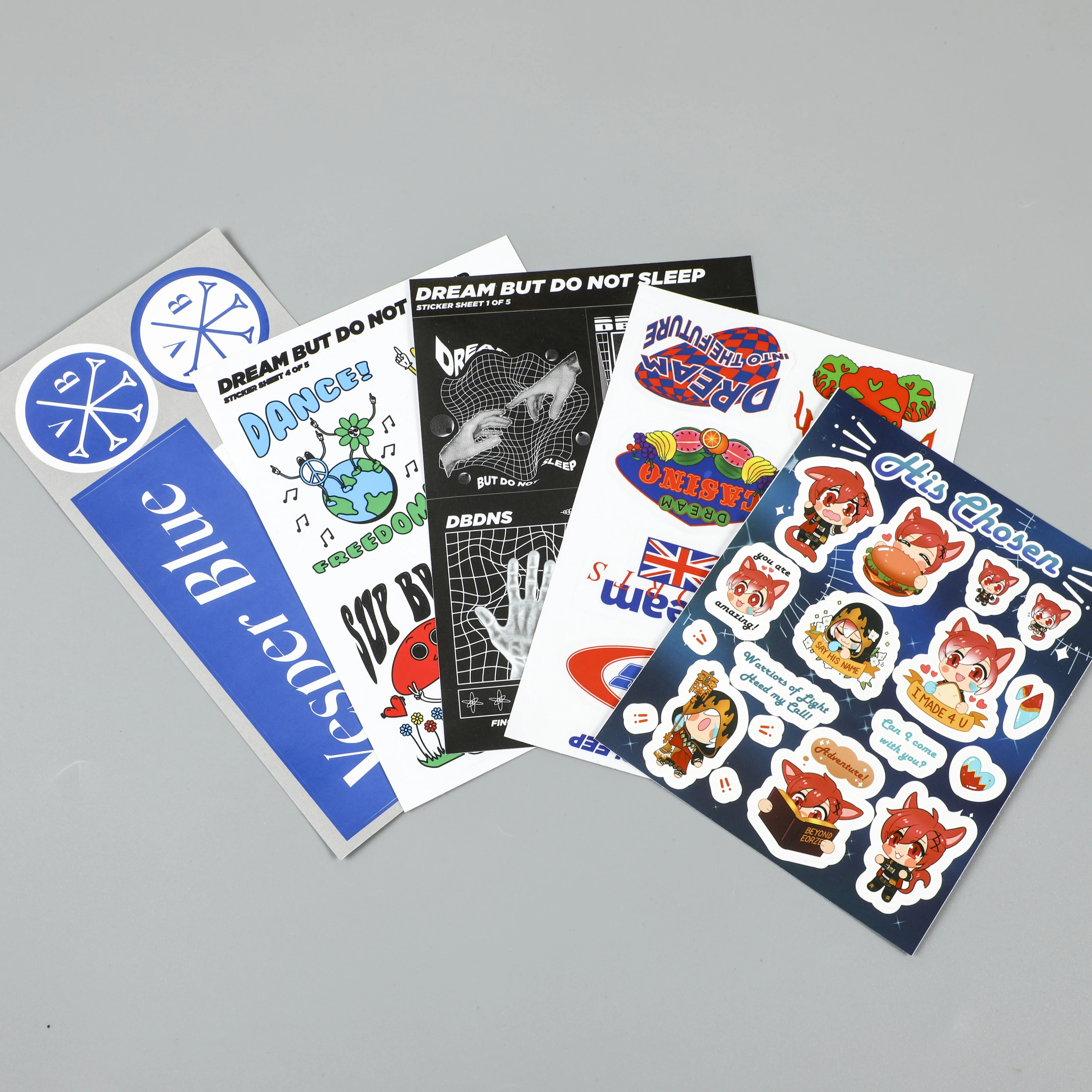 high quality clear plastic waterproof anime decorative cute uv custom  gaming stickers