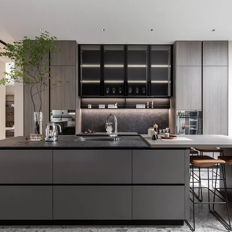 2023 smart home and kitchen customized tall thin modern storage furniture shaker kitchen cabinets