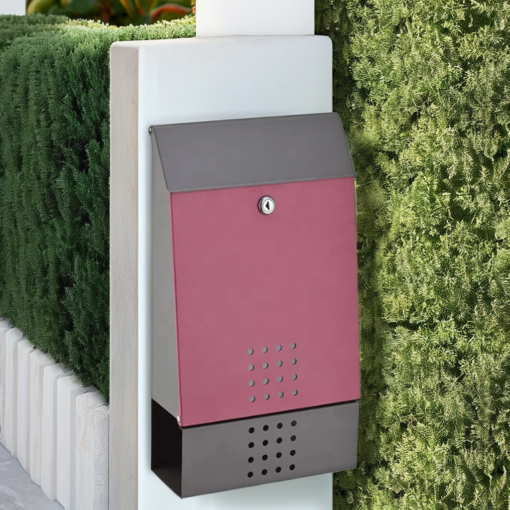 Winland Wall Mounted Alloy Metal Mini Mailbox with Newspaper Holder Apartment Type Door Cam Lock Post Box for Mail and Letters