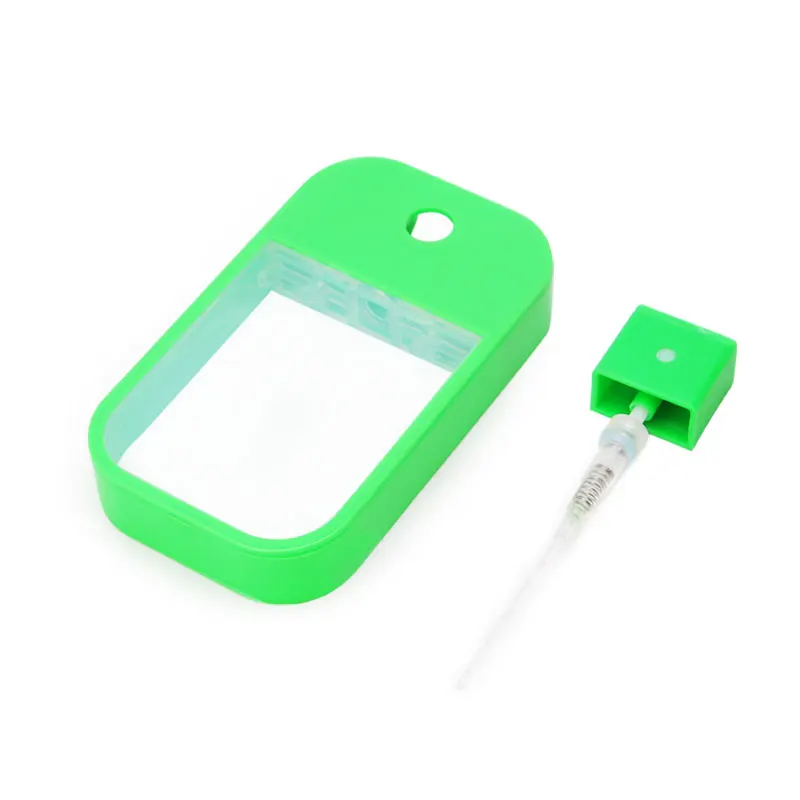 Portable Cell Phone Shaped 45Ml 45 Ml PETG Multi-Colors Keychain  Flat Mist Credit Card Spray Bottle with Silicone Case
