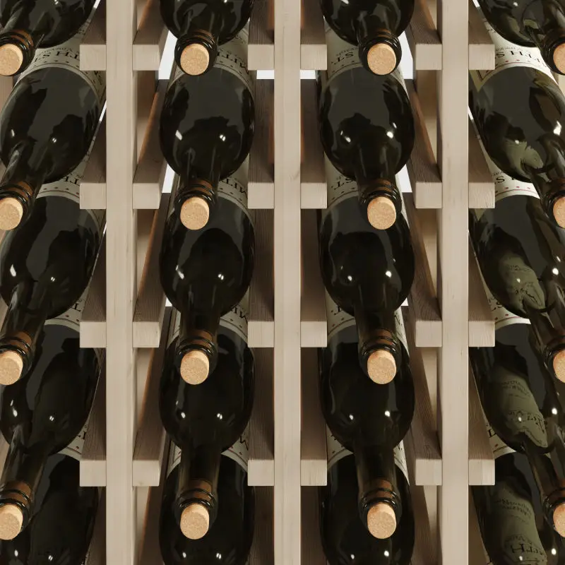 Customized wine rack pine 32-bottle capacity stackable storage wine rack display stand