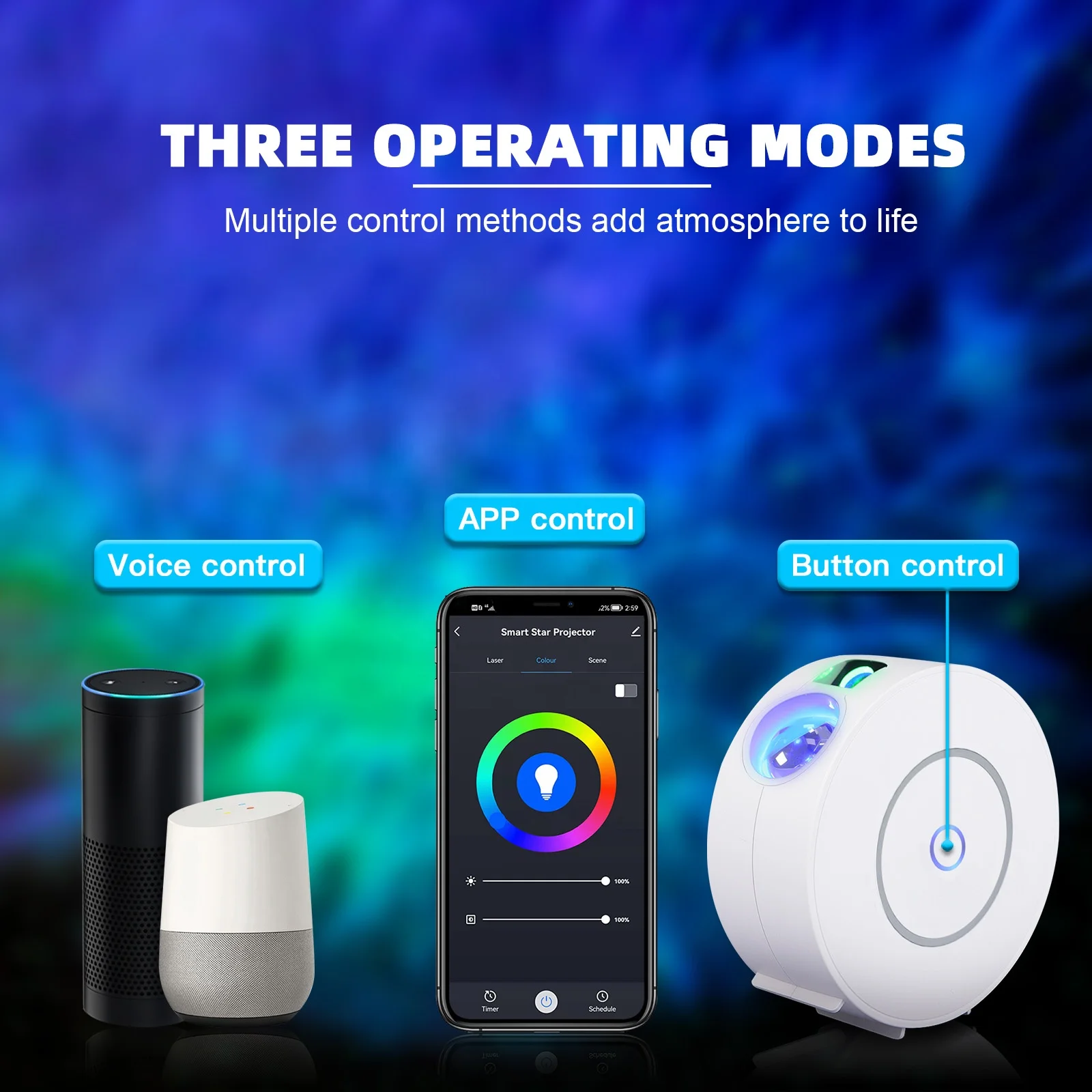 Tuya Smart Star Projector Night Light Working with Smart App Alexa Google Home