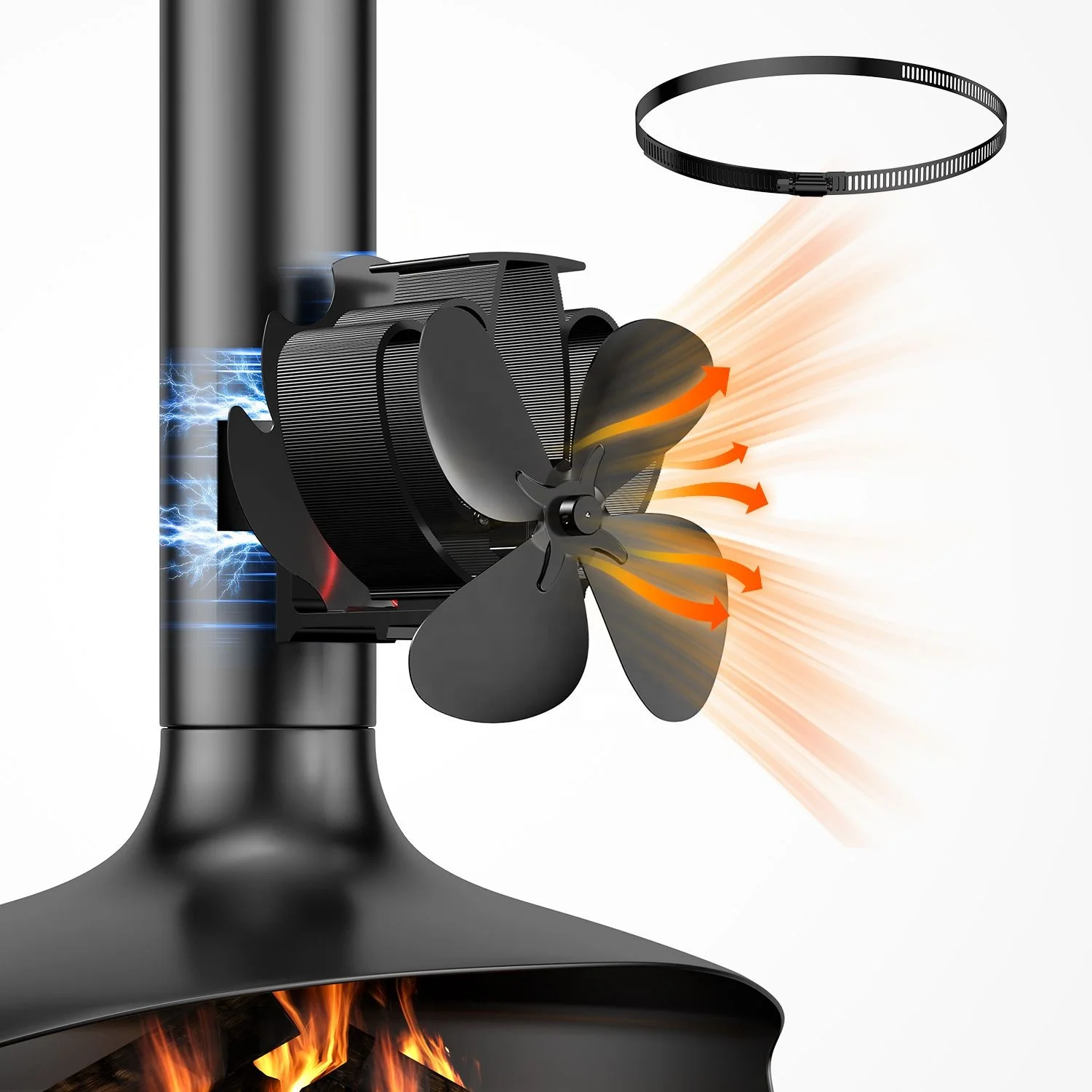 4 blades circulating warm air mini stove fan kerosene heater fan wood heater fan for fireplaces