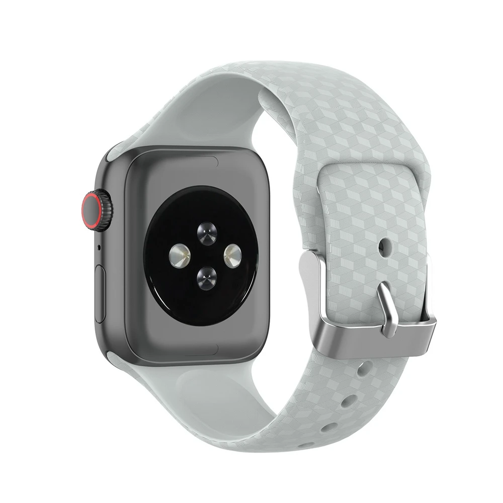 RiverRock silicone carbon fiber watch band high quality for Apple i watch strap 7 6 5 4 3 2 1 series 45mm 44mm 42mm 41mm 40mm 38