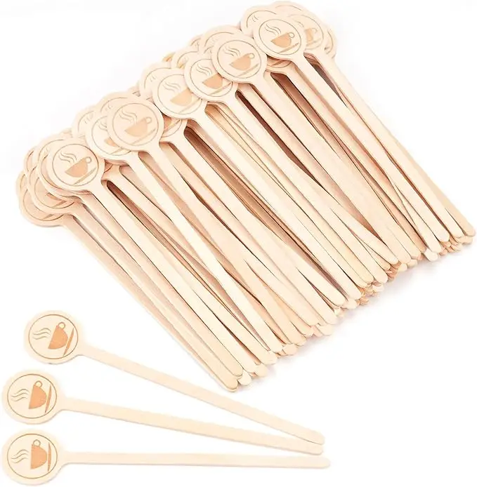 Eco-Friendly Disposable Bamboo Coffee Stirrers round Wood Coffee Stir Sticks for Camping for Outdoor Tableware & Dinnerware