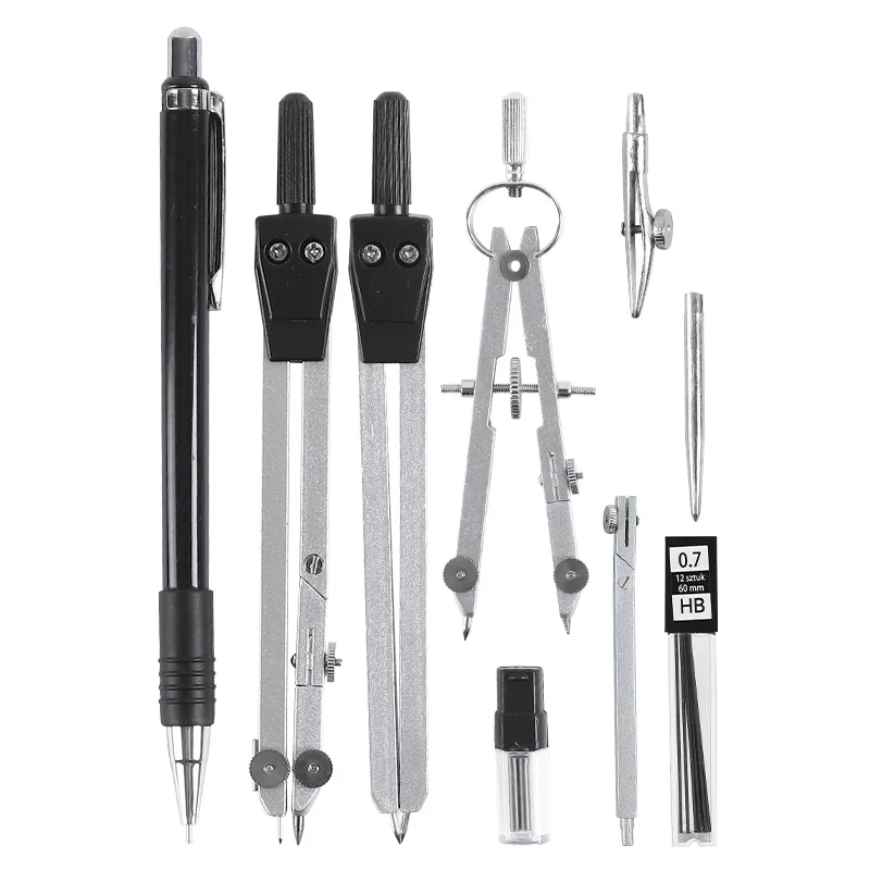 Professional Drawing Instrument Compass Geometry Box Mathematical Tools Math Set Metal