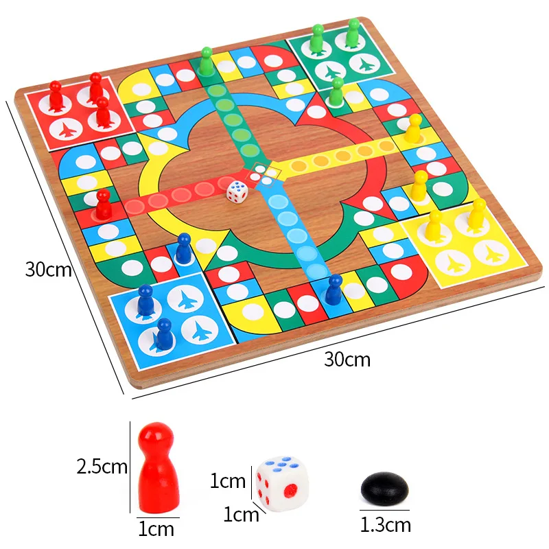 Multifunctional Chess Game Children Educational Toys Board Game Wooden Flying Chess Gobang Two-In-One Manufacturer Wholesale