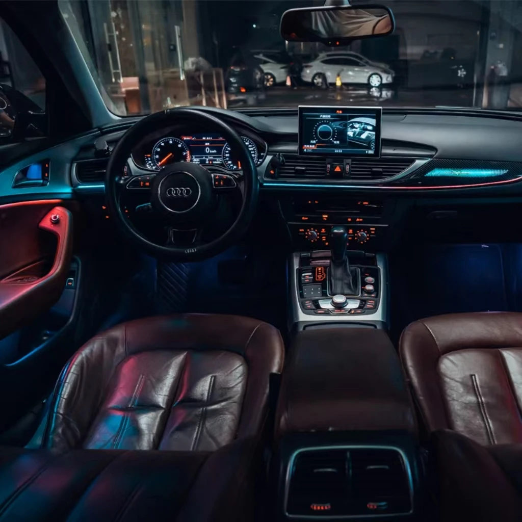 Automotive interior atmosphere LED lights For Audi A6 A6L A8 A8L 2012-2023 Dynamic rhythm effect ambient lighting system