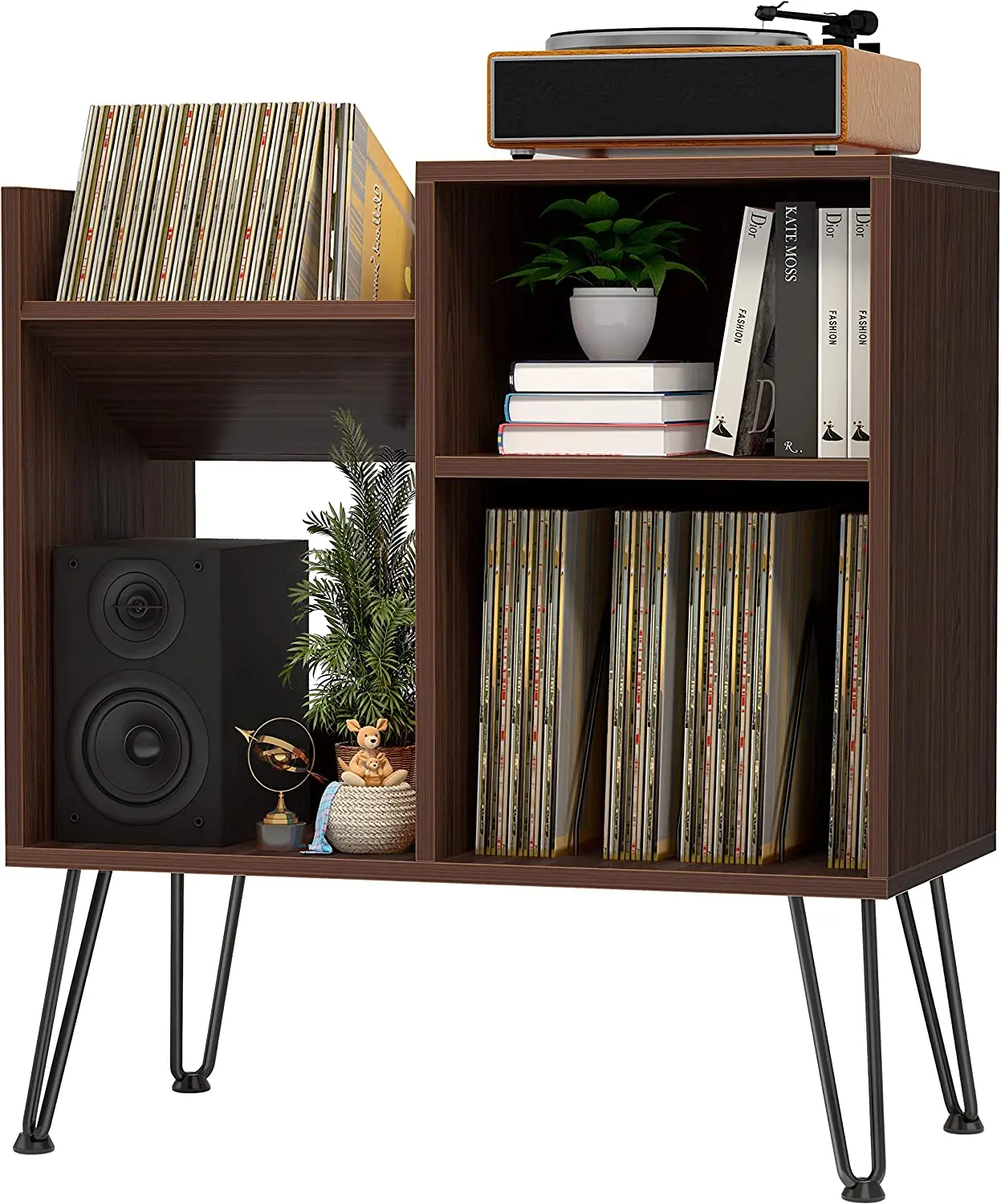 Mid-Century Modern Record Display Storage Cabinet Vinyl Record Storage Record Player Stand
