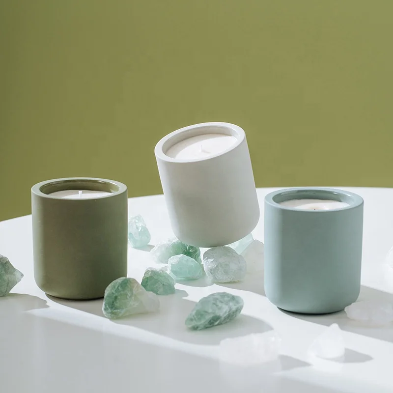 YBH Nordic Decor Ceramic Candle Jar With Flower Lid Eco-friendly Modern Home Decor Empty  Porcelain Jar for Candle Making