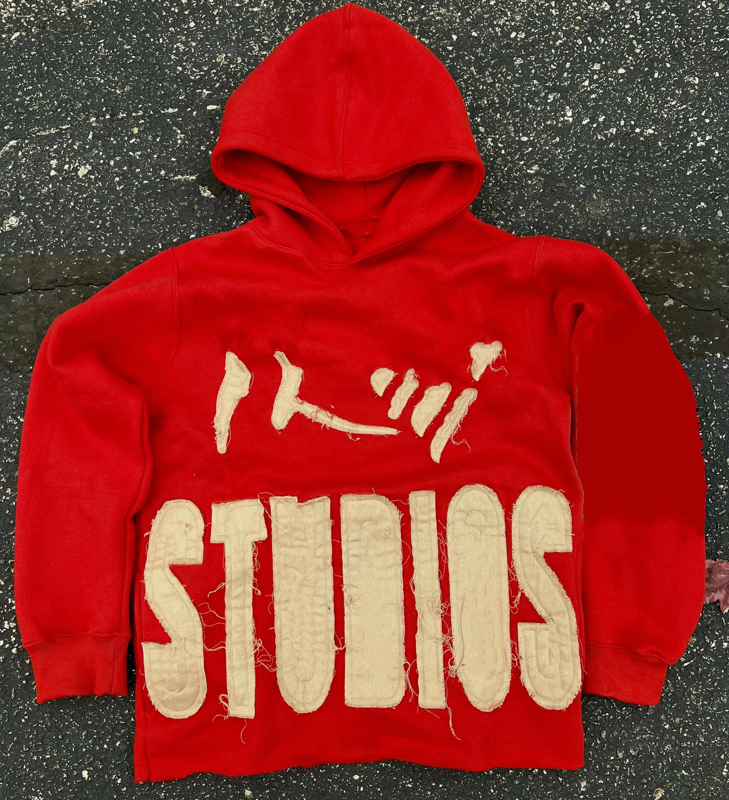 Heavyweight Copped Custom Distressed Embroidery Applique Patch Mens Pullover Autumn Winter Raw Hem Cropped Hoodie Oversized Men