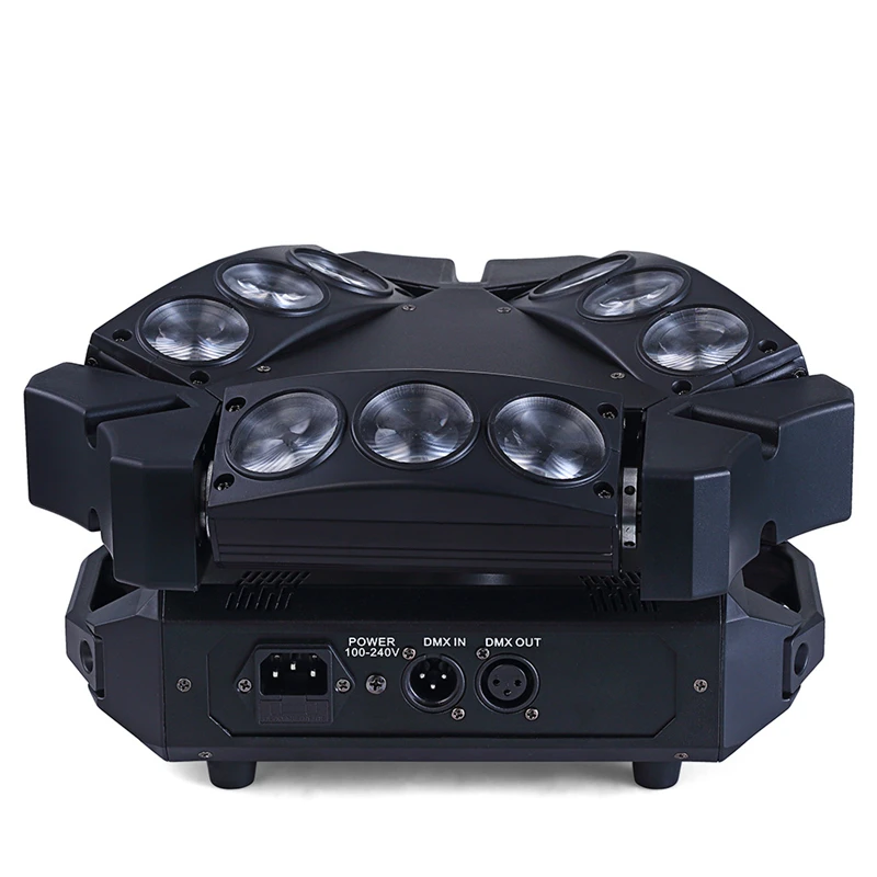 Горячая Распродажа 9 глаз паук луч свет 9x10 Вт RGBW 4 в 1 lyre светодиодный движущийся головной